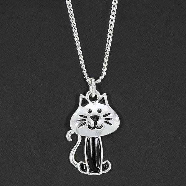 Equilibrium Cute Cat Silver Plated Necklace