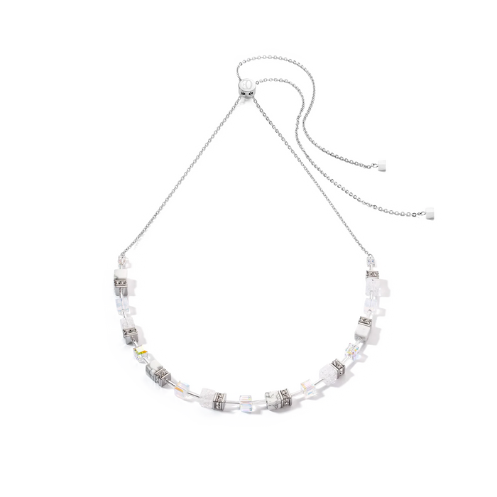 Coeur De Lion GeoCUBE® Iconic Nature Chain White Necklace