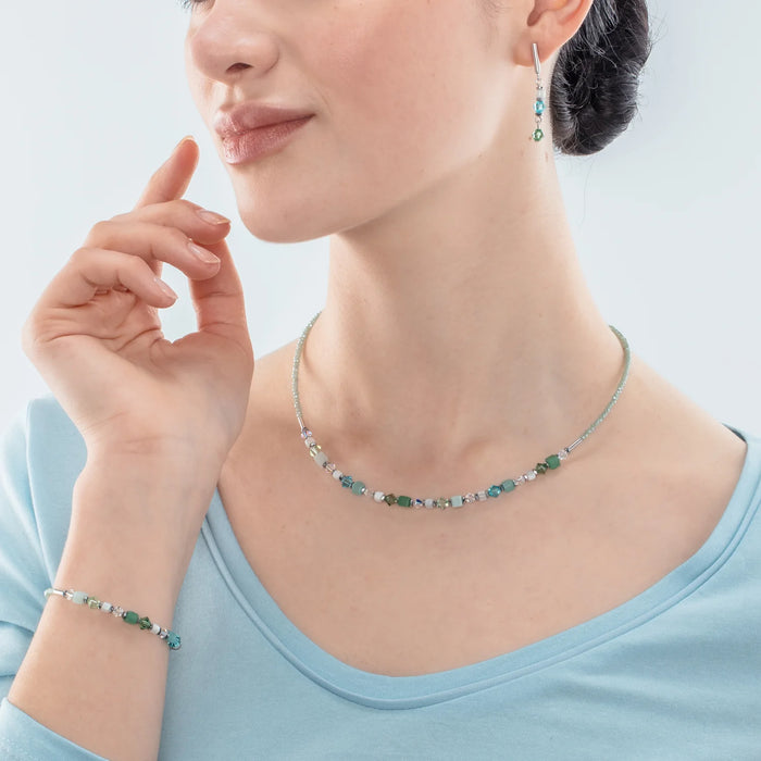Coeur De Lion Princess Shape Mix Mint Green Necklace