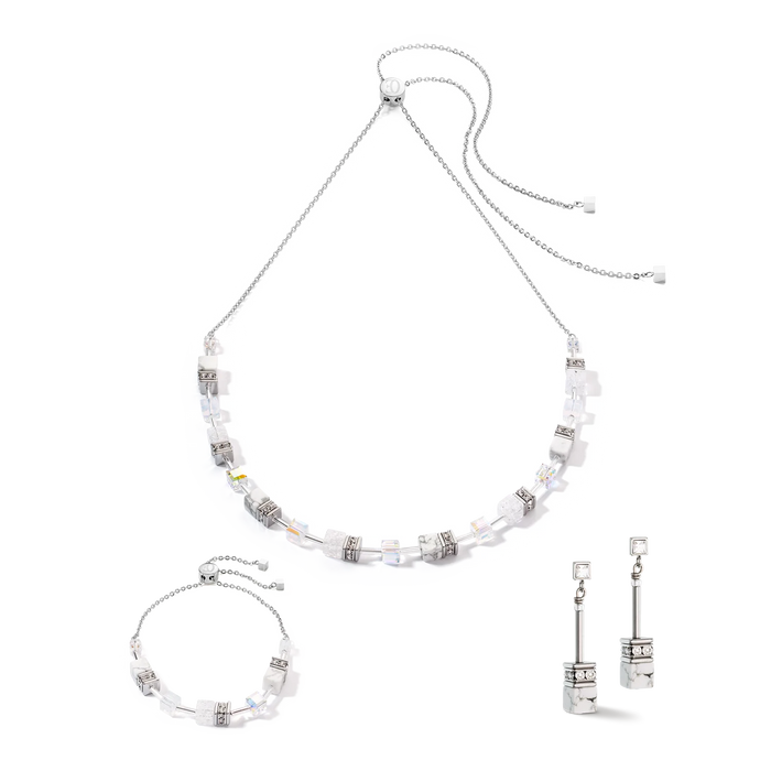 Coeur De Lion GeoCUBE® Iconic Nature Chain White Necklace