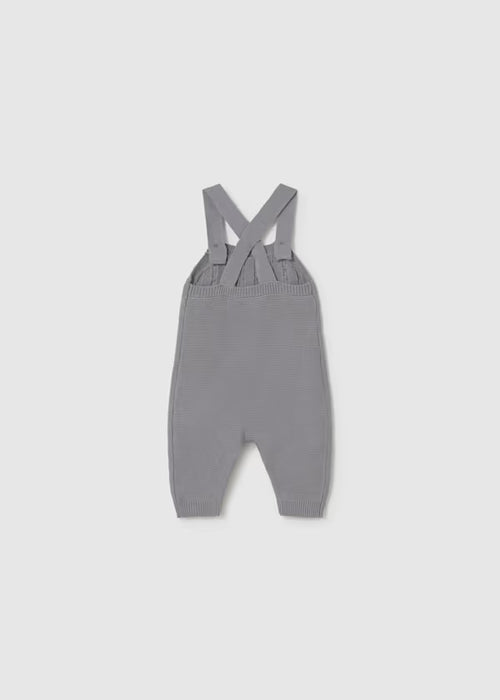 Mayoral Boys Knit Dungaree Set In Ash