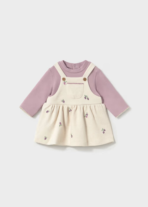 Mayoral Girls Dungaree Skirt In Mauve