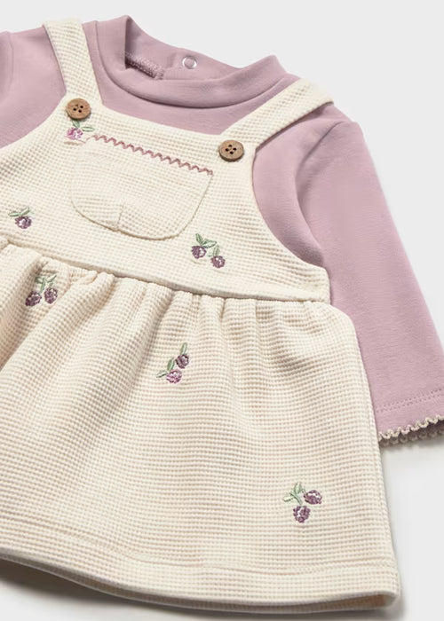 Mayoral Girls Dungaree Skirt In Mauve