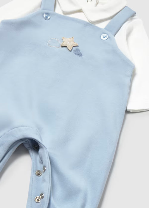 Mayoral Boys Overall Romper With Jacket In Sky