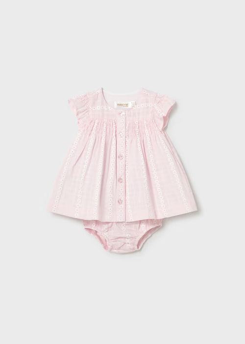 Mayoral Layette Girl Baby Rose Chiffon Dress