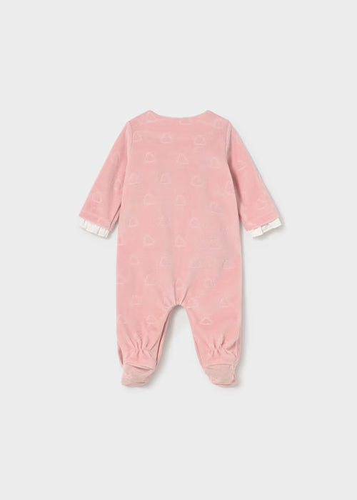 Mayoral Girls Velour Dressy Pyjamas In Baby Rose