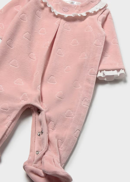 Mayoral Girls Velour Dressy Pyjamas In Baby Rose