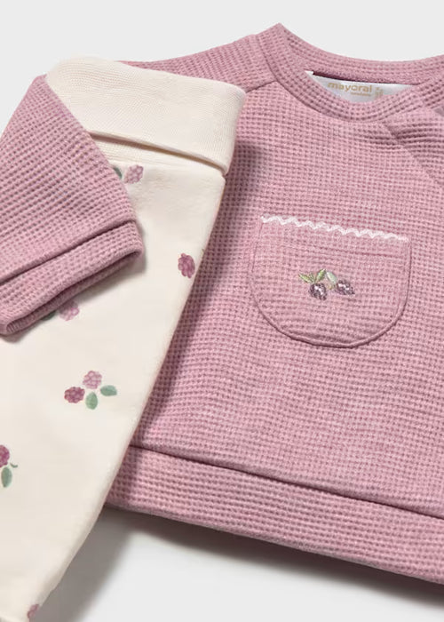 Mayoral Girls Gaiter Set In Mauve