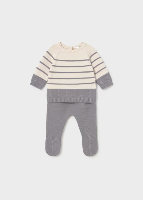 Mayoral Boys Knit Leg Warmer Set In Ash