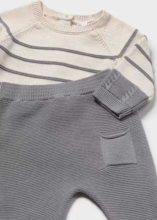 Mayoral Boys Knit Leg Warmer Set In Ash