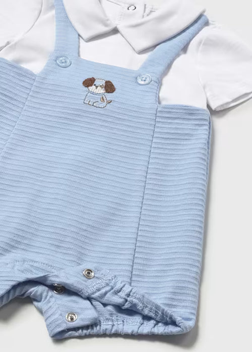 Mayoral Layette Boy Dungaree And Polo Shirt Set