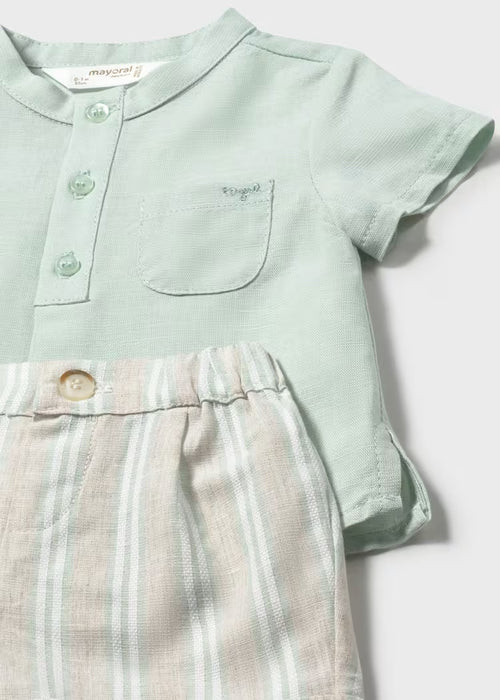 Mayoral Layette Boys Aqua Flat Short Set