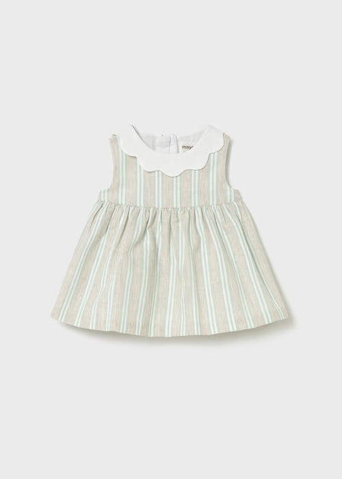 Mayoral Layette Newborn Girl Striped Linen Dress