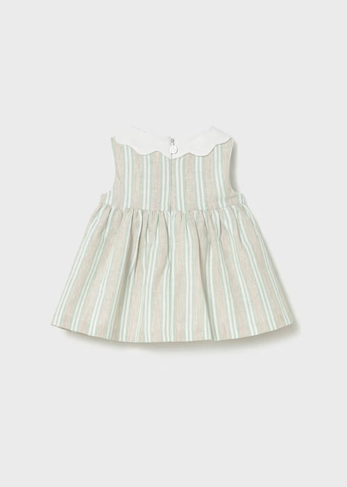 Mayoral Layette Newborn Girl Striped Linen Dress