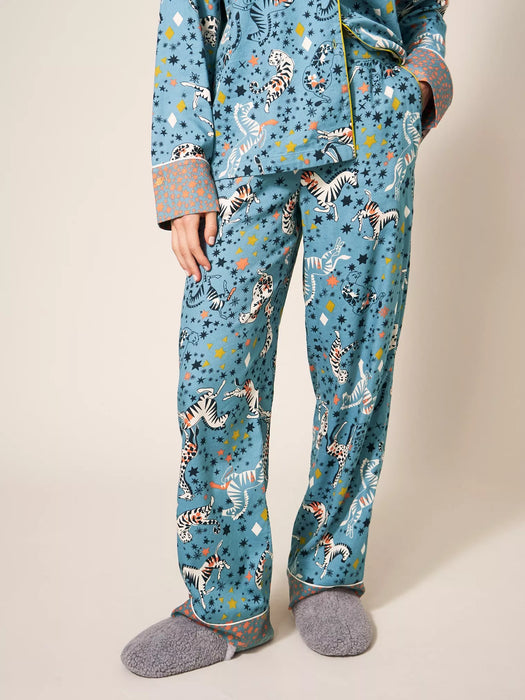 White Stuff Women's Blue Multi Nina Organic PJ Bottoms