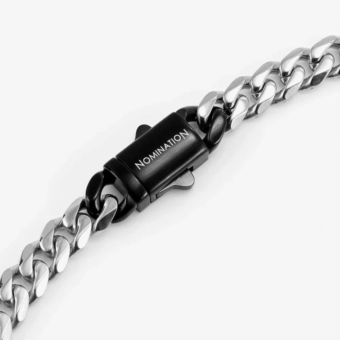 Nomination Bold Steel And Black Silver Necklace
