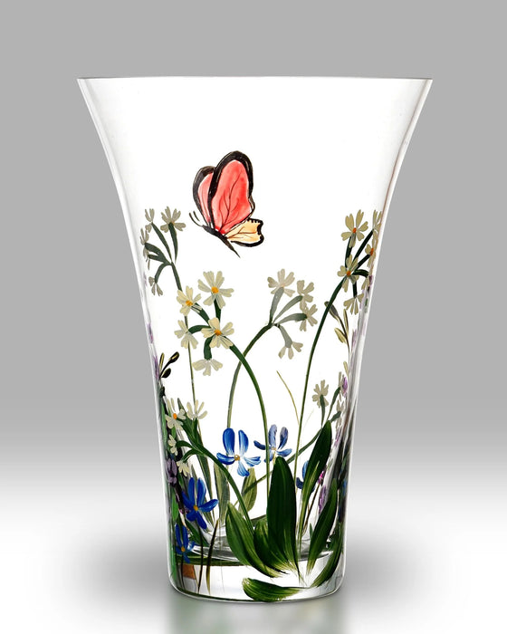 Nobile Glass Butterfly Garden Flared Vase