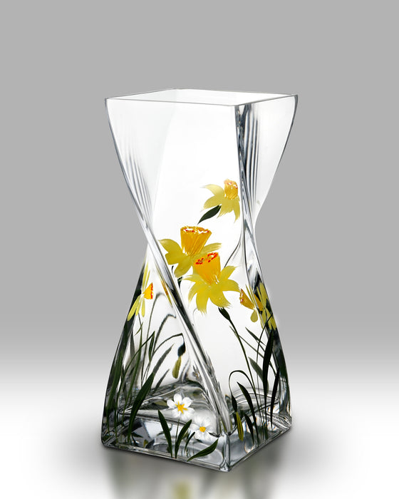 Nobile Glassware Daffodil Twist Vase 20cm