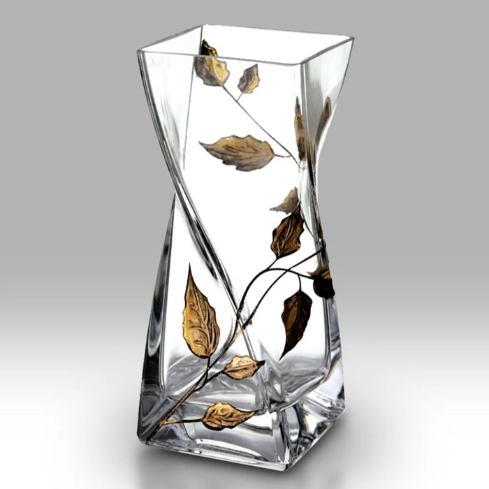 Nobile Glassware Gold Leaf Twist Vase