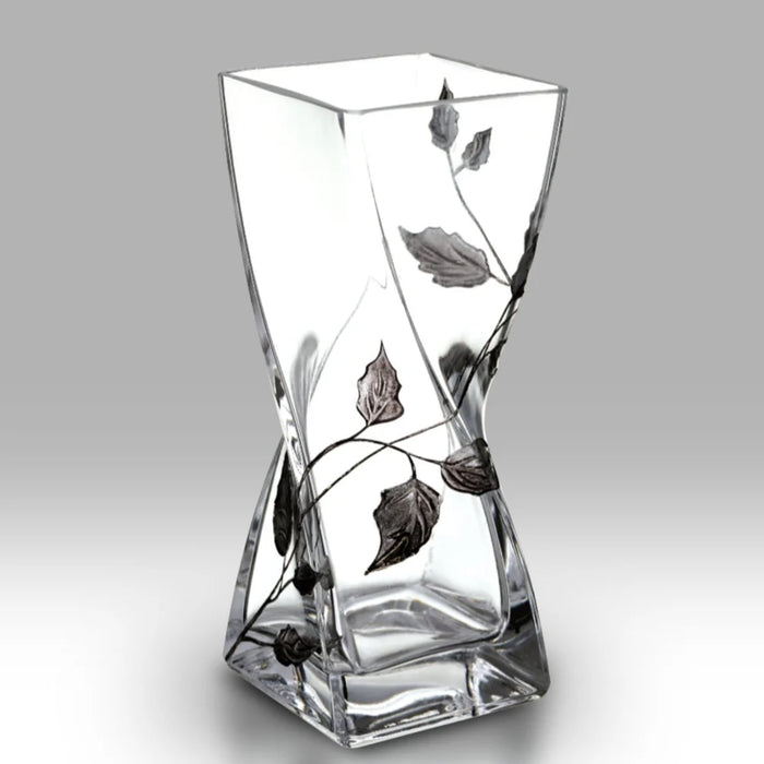 Nobile Glassware Silver Leaf Twist Vase