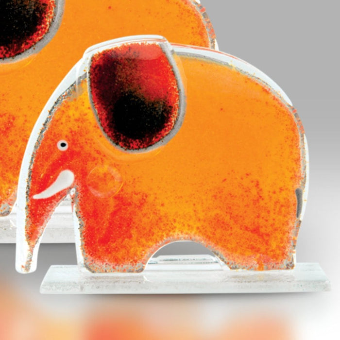 Nobile Glassware Fused Glass Amber Elephant