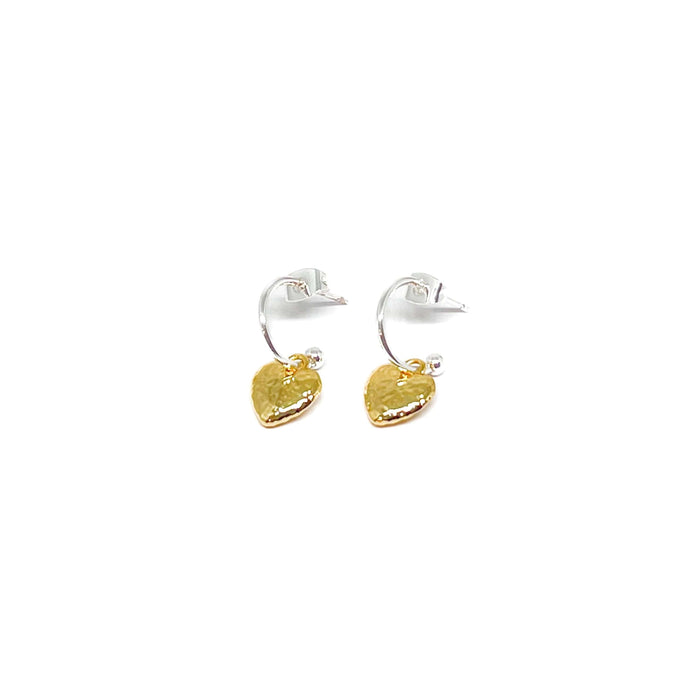 Clementine Nola Hammered Heart Earrings - Gold