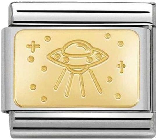 Nomination Classic Gold Symbols Plates With UFO Charm
