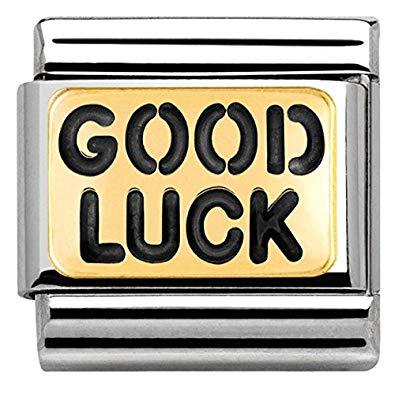 Nomination Classic Gold Messages Good Luck Charm