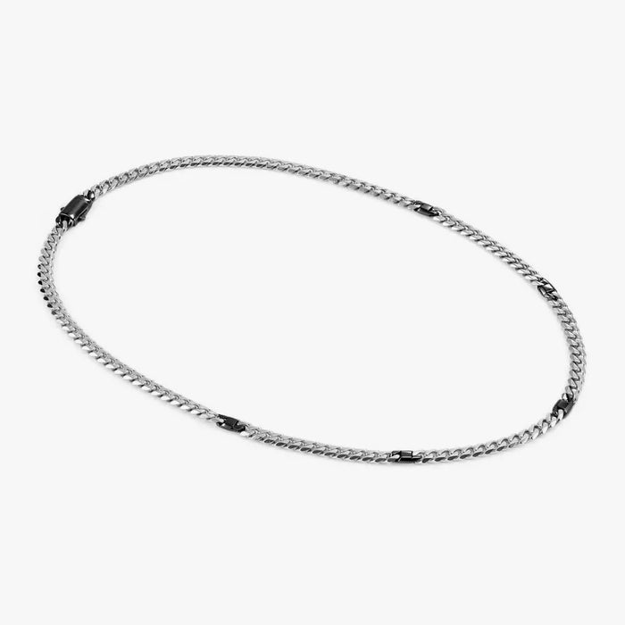 Nomination Bold Steel And Black Silver Necklace