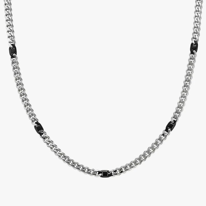 Nomination Bold Steel And Black Silver Necklace
