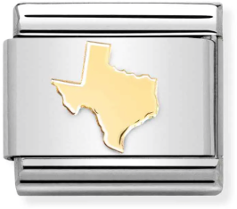 Nomination Classic Gold Relief Travel Texas Map Charm