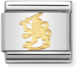 Nomination Classic Gold Relief Travel Rampant Lion Charm