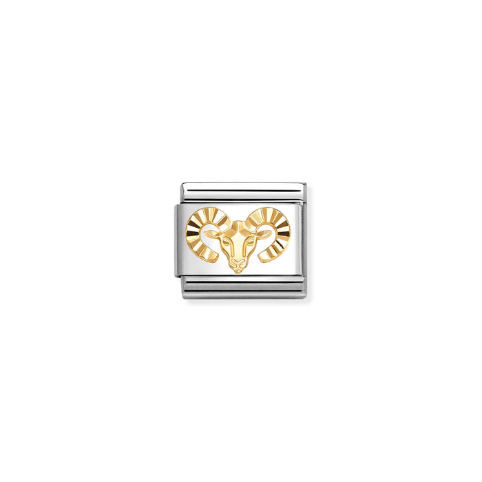 Nomination Classic Diamond Cut Zodiac Aries Gold Charm