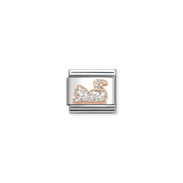Nomination Classic Glitter Symbols Cat Rose Gold Charm