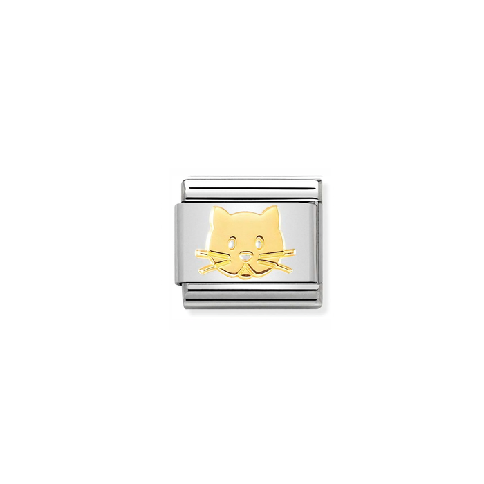 Nomination Classic Gold Animals Cat Face Charm
