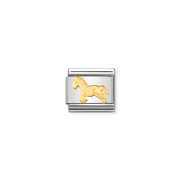Nomination Classic Gold Animals Horse Charm