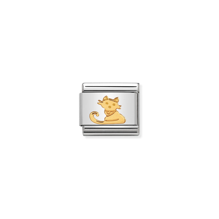 Nomination Classic Gold Animals Sitting Cat Charm