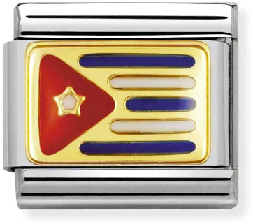 Nomination Classic Gold America Flag Cuba Charm