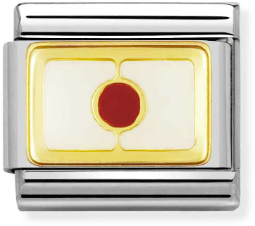Nomination Classic Gold Asia Flag Japan Charm