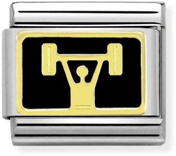 Nomination Classic Gold Plates Weightlifting Charm