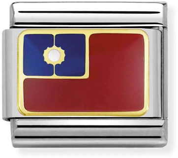 Nomination Classic Gold Asia Flag Taiwan Charm