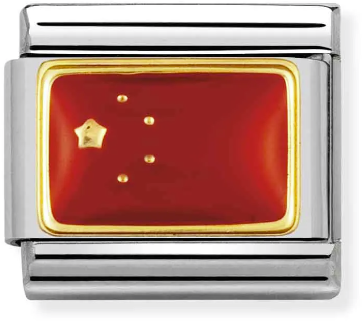 Nomination Classic Gold Asia Flag China Charm