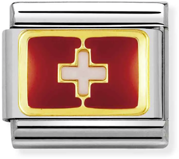 Nomination Classic Gold Europe Flag Switzerland Charm