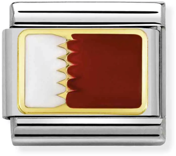 Nomination Classic Gold Asia Flag Qatar Charm