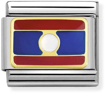 Nomination Classic Gold Asia Flag Laos Charm