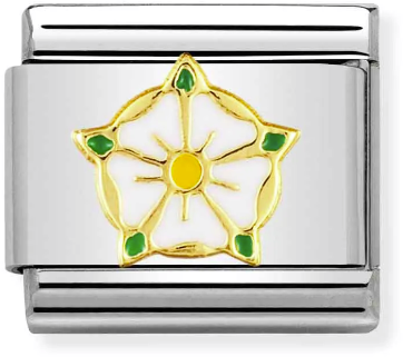 Nomination Classic Gold United Kingdom White Rose Of Yorkshire Charm