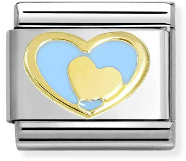 Nomination Classic Gold Love Blue And Gold Hearts Charm