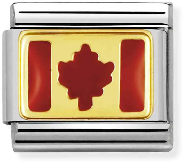 Nomination Classic Gold America Flag Canada Charm