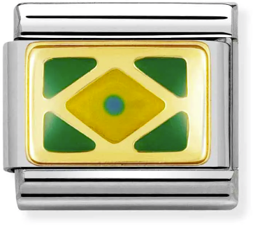 Nomination Classic Gold America Flag Brazil Charm