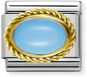 Nomination Classic Gold Oval Hard Stones Turquoise Charm